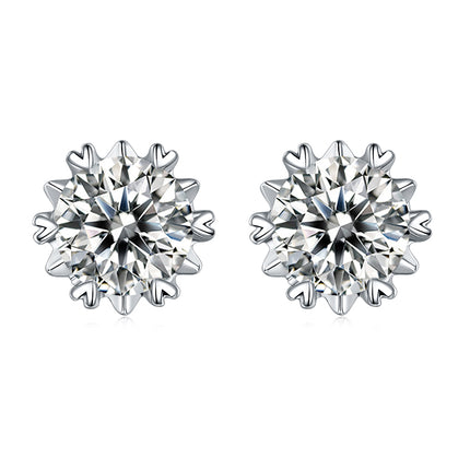 Snowflake Style Moissanite Drop Earrings Set