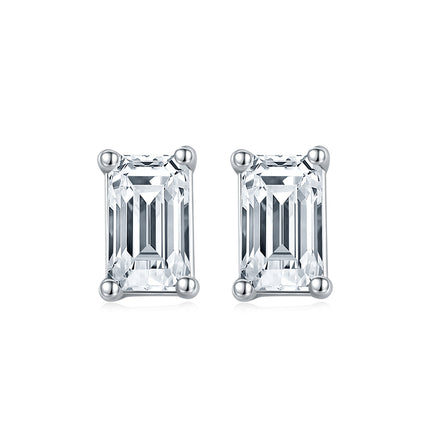 Classic Rectangular Moissanite Drop Earring Set