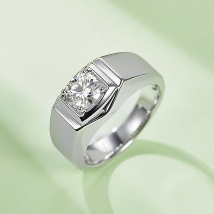 S925 Silver Moissanite Men's Ring