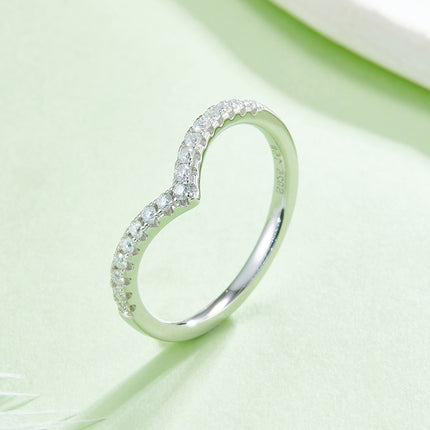 S925 Silver V Row Ring