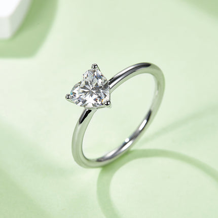 Classic Heart Moissanite Ladies Ring