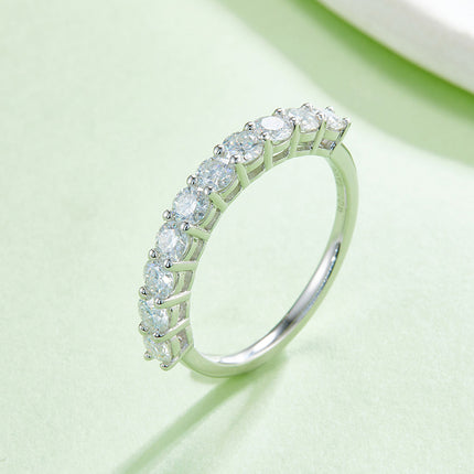 Round Row Moissanite Ring