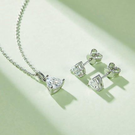 Classic Triangle Moissanite Drop Earring Set