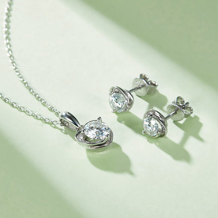 Blissful Moissanite Drop Earring Set