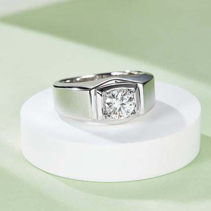 S925 Silver Moissanite Men's Ring