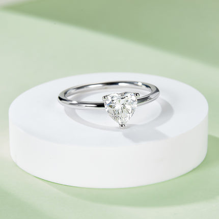 Classic Heart Moissanite Ladies Ring