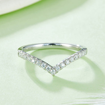 S925 Silver V Row Ring