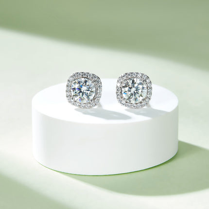 Classic Square Banded Drop Stud Earrings Set