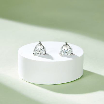 Classic Triangle Moissanite Drop Earring Set