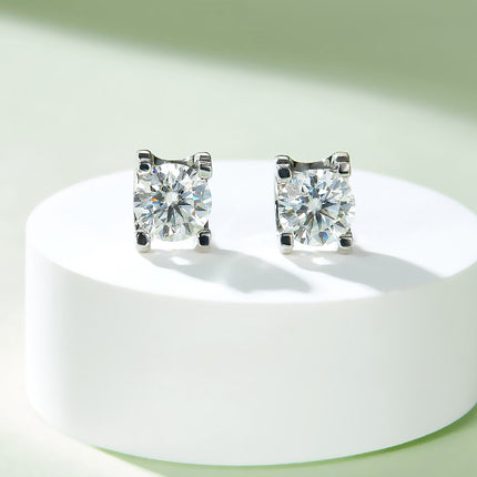 Classic Bull Head Moissanite Dangle Stud Earring Set