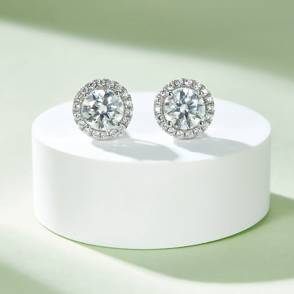 Luxury Round Moissanite Dangle Stud Earring Set