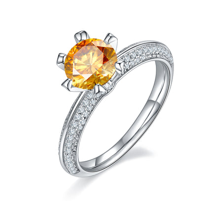 Flowers bloom and wealthMoissanite women's ring