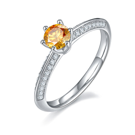 Micropaved moissanite women's ring