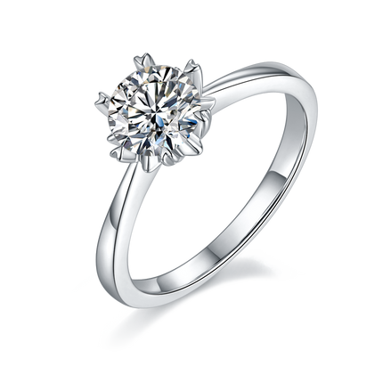 Snowflake Shape Moissanite Women's Ring