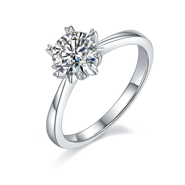 Snowflake Shape Moissanite Women's Ring