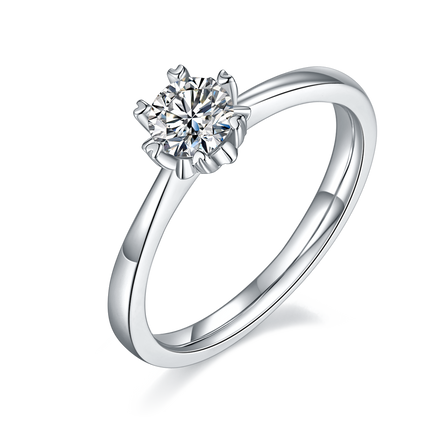 Classic Snowflake s925 Silver Moissanite Ladies Ring