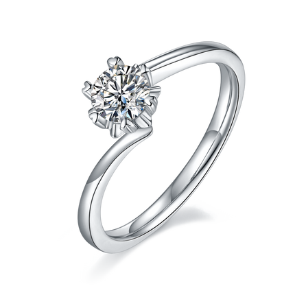 Classic Snowflake S925 Silver Moissanite Ladies Ring