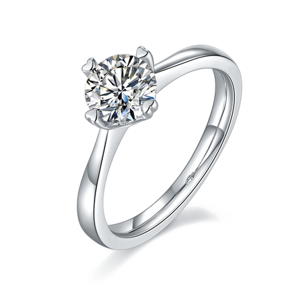 Straight Arm Snowflake S925 Silver Moissanite Women's Ring