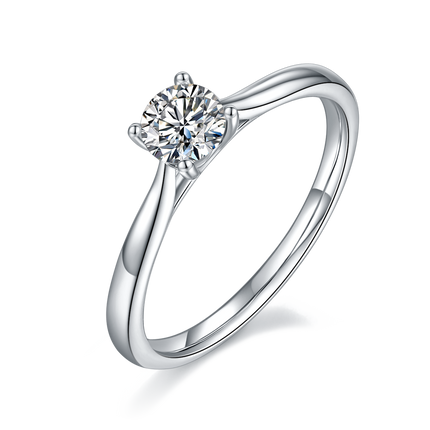 Claw Shape S925 Silver Moissanite Ladies Ring