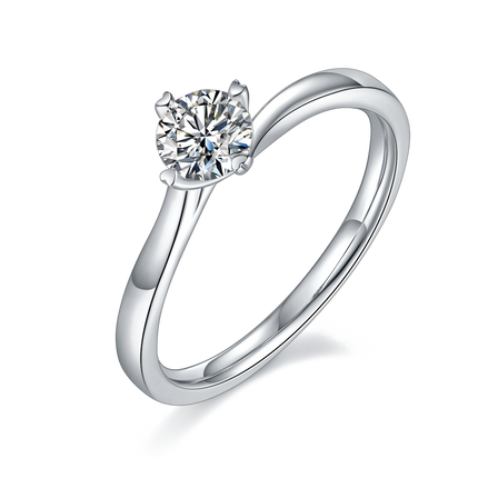 Claw Shape S925 Silver Moissanite Ladies Ring