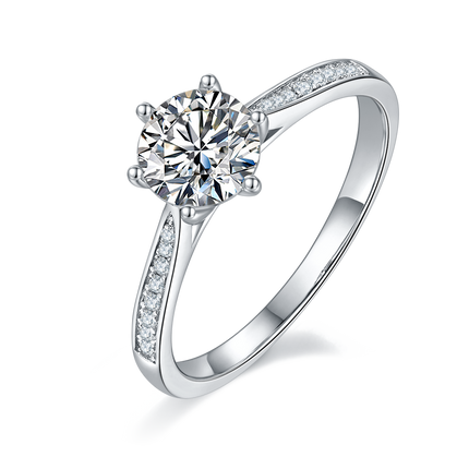 Straight Arm Classic Six-Prong Moissanite Women's Ring