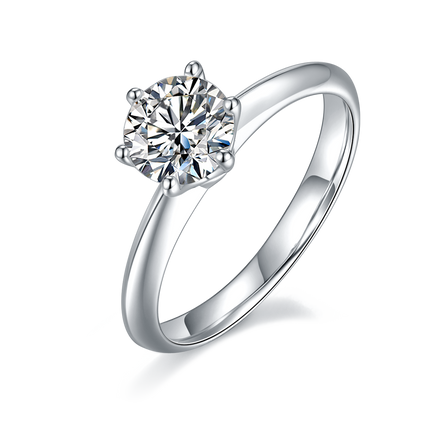 Straight Arm Classic Six-Prong Moissanite Women's Ring