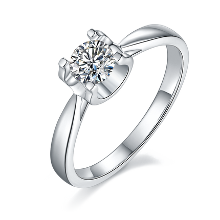 Women's Four Prong Bull Head Fixed Moissanite Ring