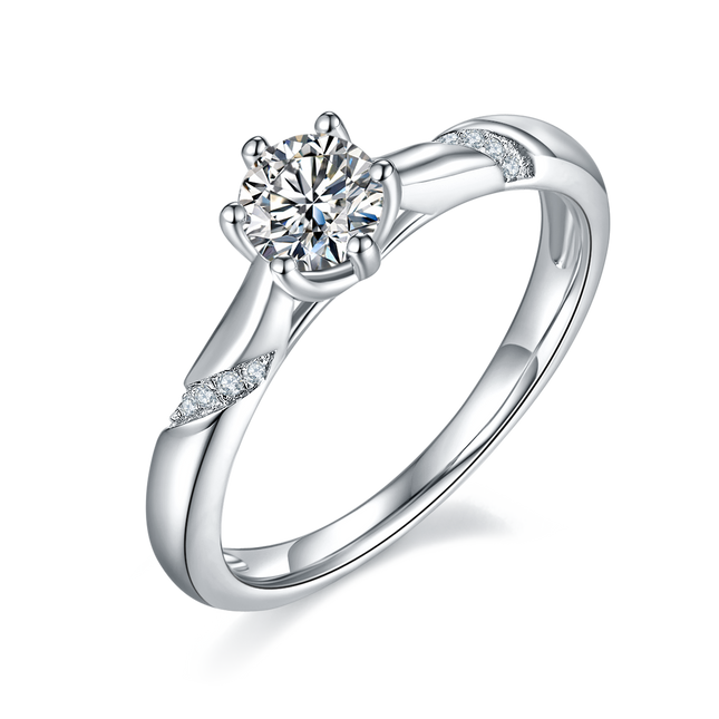 Micropaved moissanite women's ring