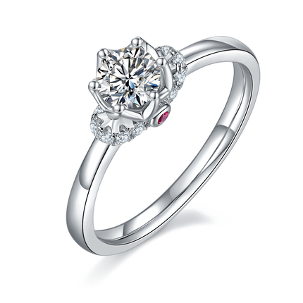 S925 silver moissanite women's ring