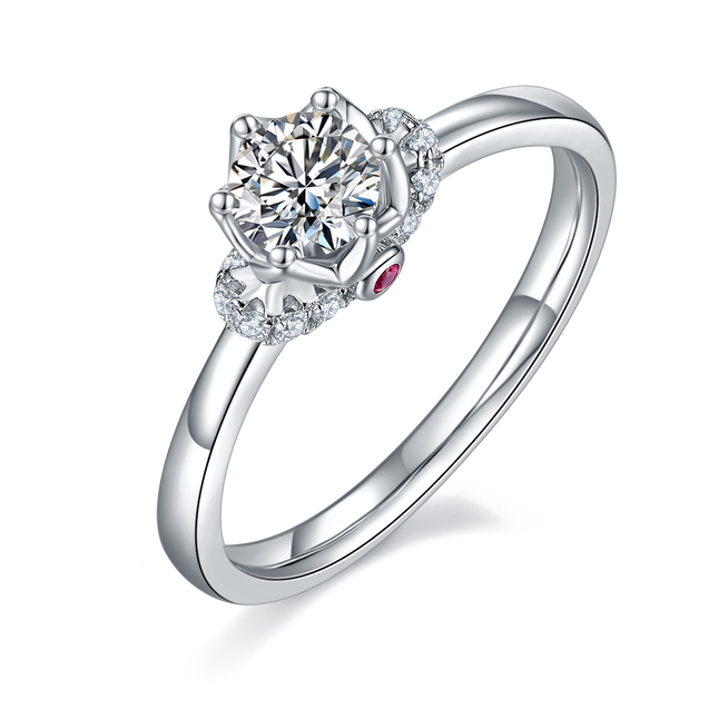 S925 silver moissanite women's ring
