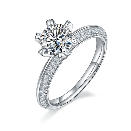 Flowers bloom and wealthMoissanite women's ring