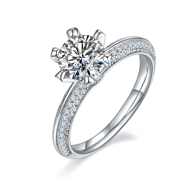 Flowers bloom and wealthMoissanite women's ring