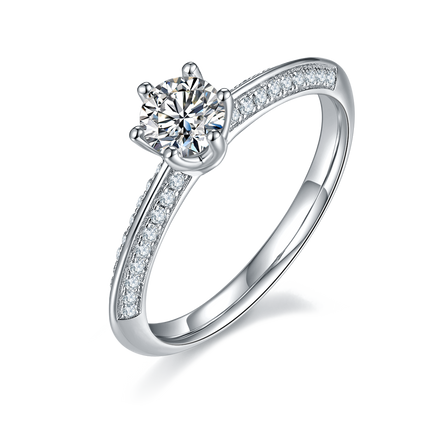 Micropaved moissanite women's ring