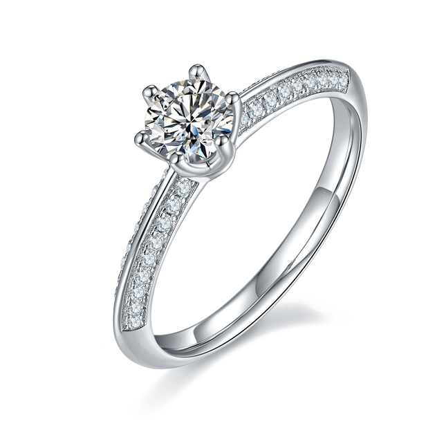Micropaved moissanite women's ring