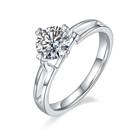 Straight arm simple moissanite women's ring