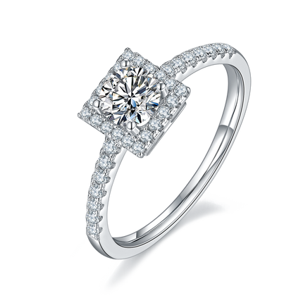 S925 silver moissanite women's ring