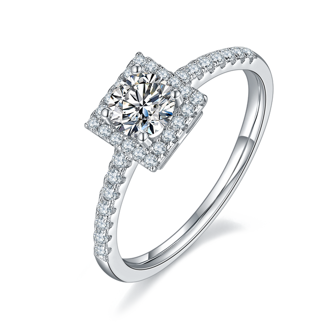 S925 silver moissanite women's ring