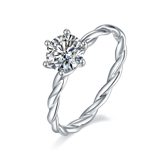 Classic Straight Arm Vine Moissanite Women's Ring