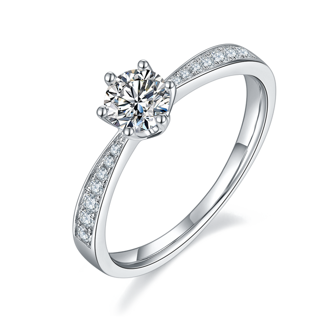 S925 silver moissanite women's ring