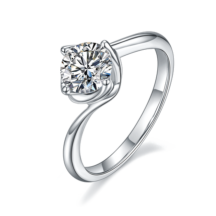 Twist Arm Bud S925 Silver Moissanite Women's Ring