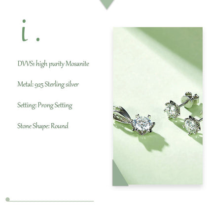 Snowflake Style Moissanite Drop Earrings Set